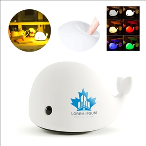 Silicone Whale Night Light With ABS Base & USB Charging